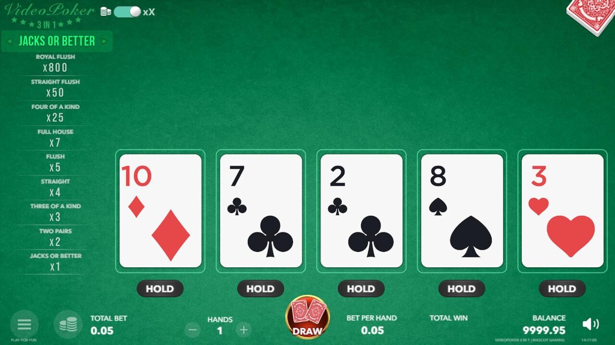 Video poker real money casino games